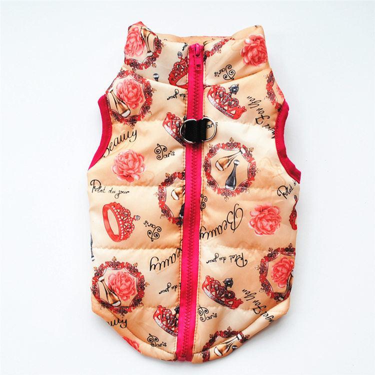 Cozy Striped Pet Jacket With Traction Buckle - Perfect For Autumn And Winter!-14