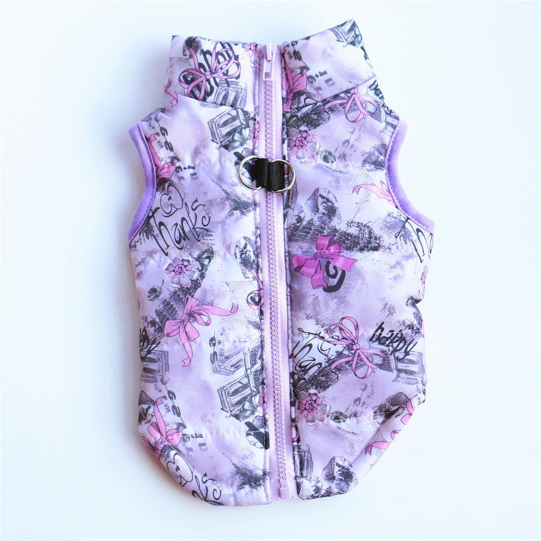 Cozy Striped Pet Jacket With Traction Buckle - Perfect For Autumn And Winter!-5